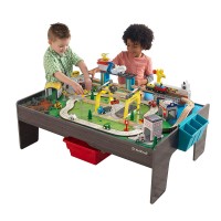 Set trenulet 120 piese cu masuta din lemn My Own City Vehicle Wooden Train Kidkraft Set trenulet 120 piese cu masuta din lemn My Own City Vehicle Wooden Train Kidkraft
